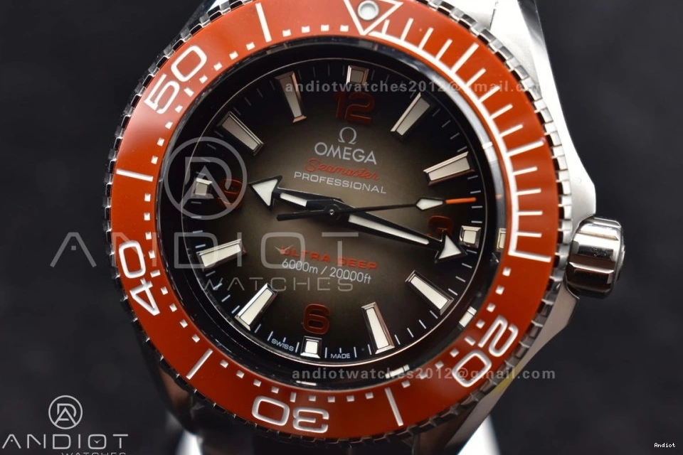Ultra 6000M Edition Bracelet Best 1:1 on Seamaster UrbanStyle TF Ceramic 1074 A Bezel Gray Deep SS SS Orange Dial 0723